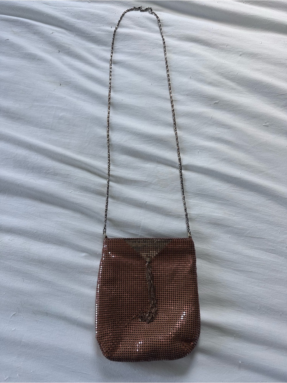 Metallic Brown Chain Shoulder Bag - Unbranded
